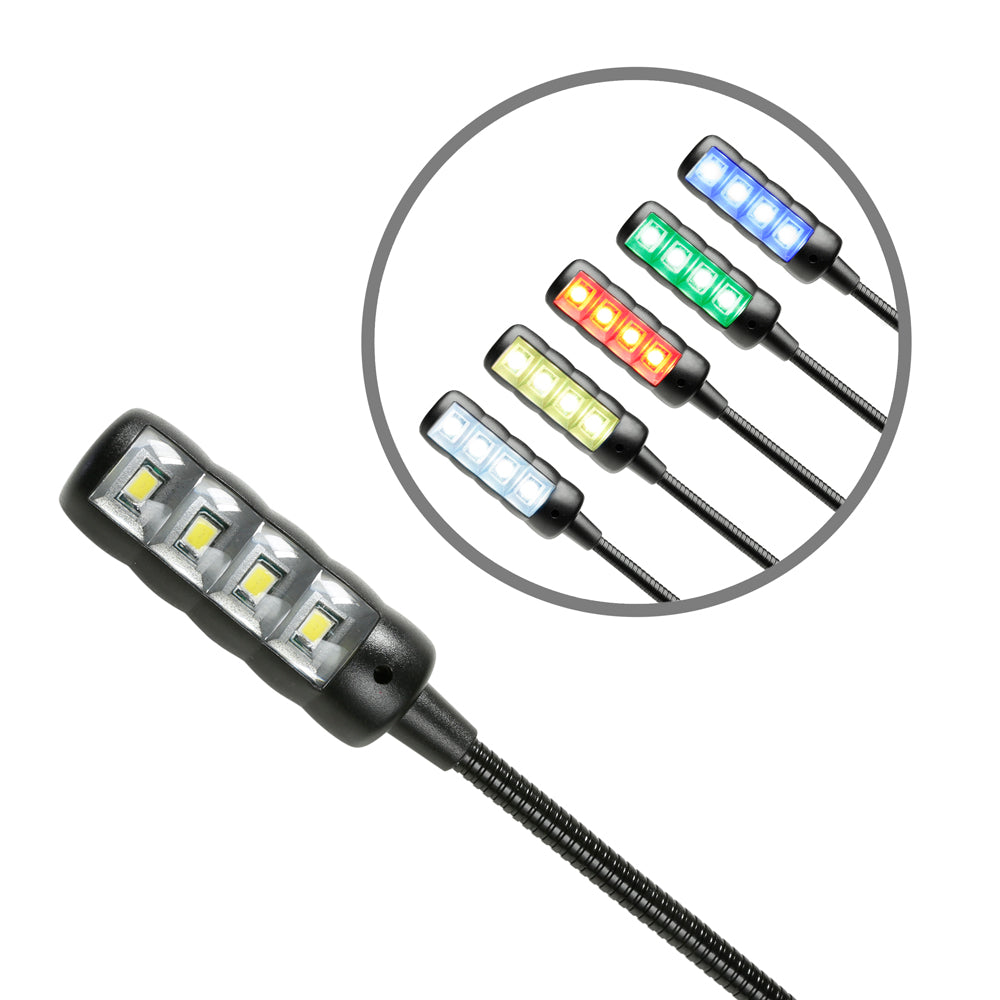 Adam Hall Stands SLED 1 ULTRA USB C - Schwanenhalslampe, USB-Stecker, 4 COB-LEDs und optionale Farben