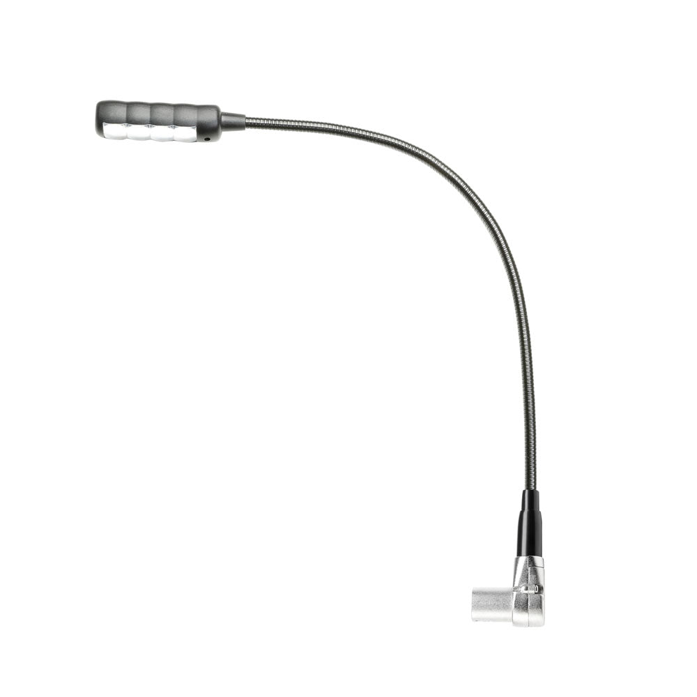 Adam Hall Stands SLED 1 ULTRA XLR 3 A - Abgewinkelte 3-polige XLR-Schwanenhalslampe mit 4 COB-LEDs