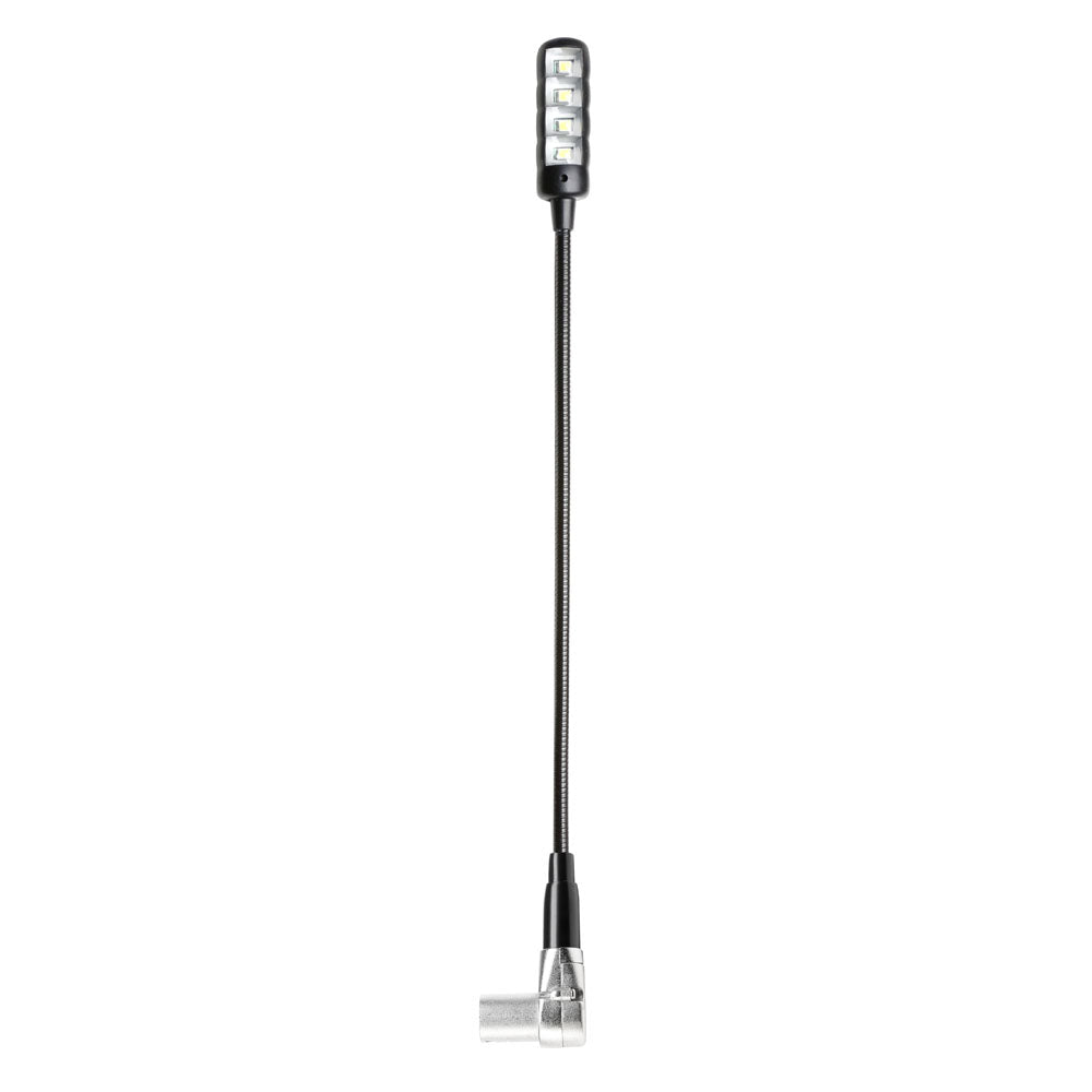 Adam Hall Stands SLED 1 ULTRA XLR 4 A - Abgewinkelte 4-polige XLR-Schwanenhalslampe mit 4 COB-LEDs