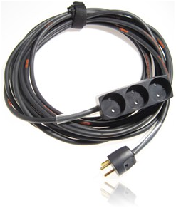 Stromsteckdose mit 3 DK und DK männlich Anschluss