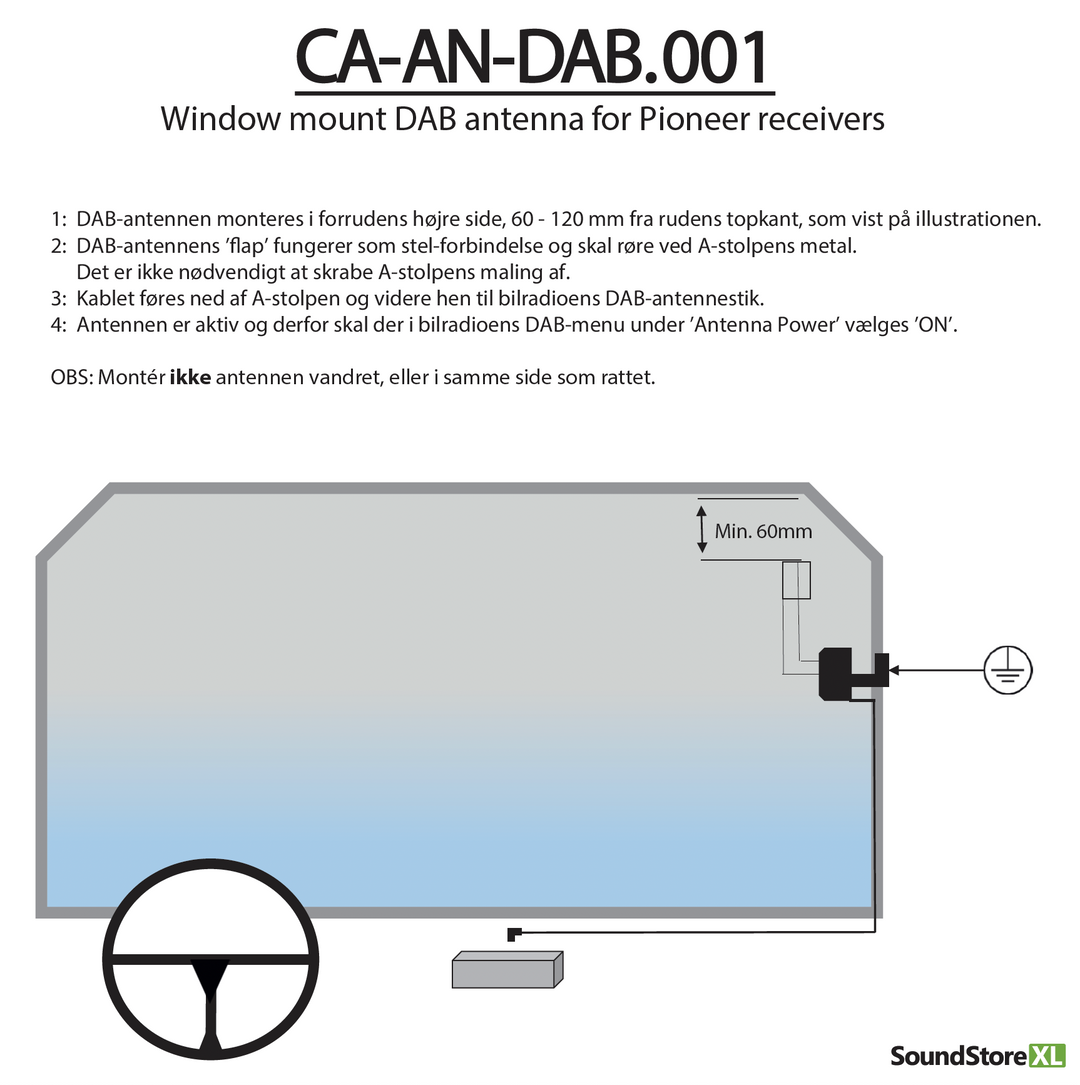 Pioneer DAB+ Scheibenantenne CA-AN-DAB.001