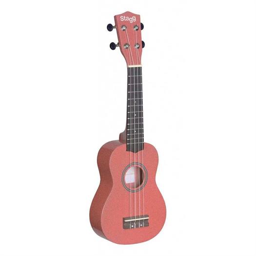 Stagg US-LIPS Sopranukulele mit Gigbag (Rot)