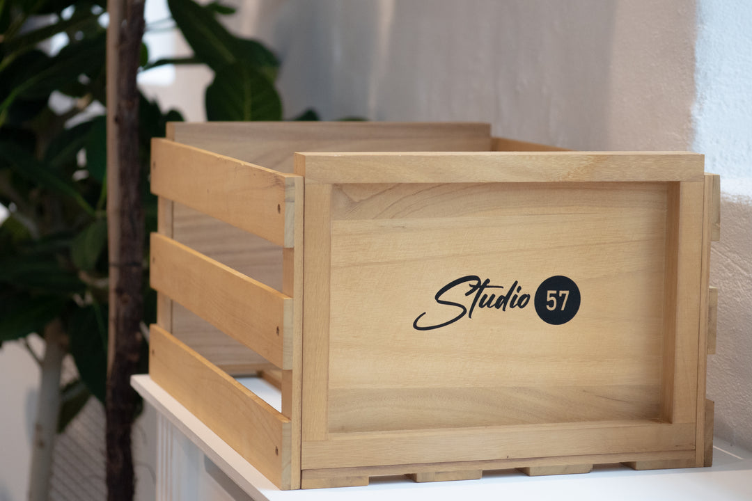 Studio 57 - Plattenkiste für LP Platten (Helles Holz)