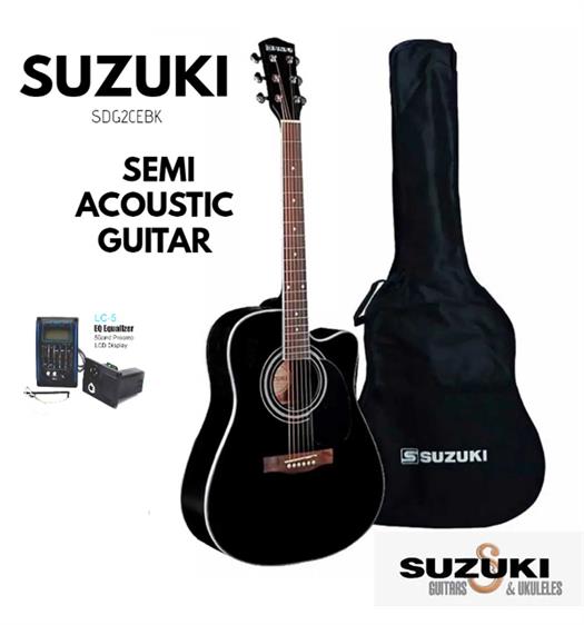 Suzuki Western Gitarre in Schwarz - EQ SDG-2CE