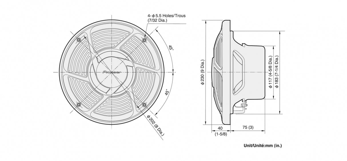 Pioneer TS-MR2040 Marine speakers