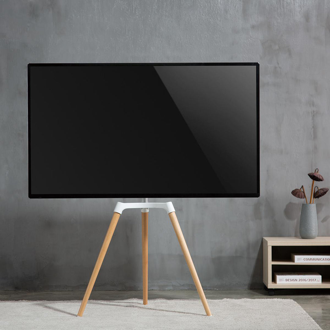 TV Bodenständer (Weiß, Buche, 50-65")