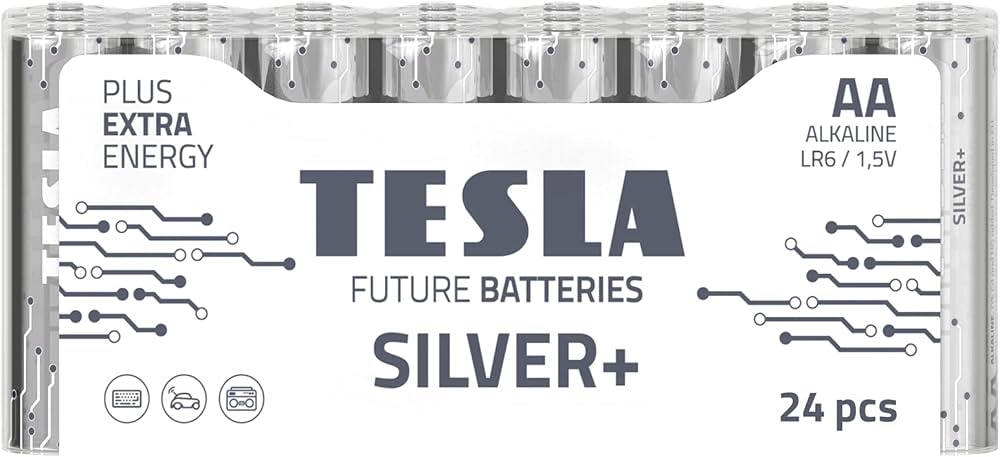 Tesla Silver+ AA Alkaline-Batterien (24 Stück)