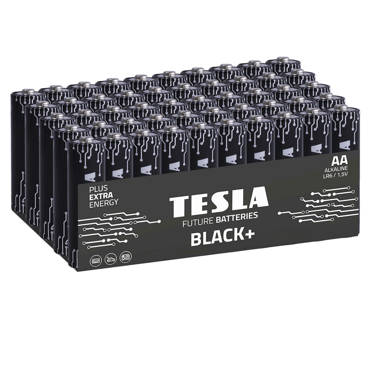 Tesla Black+ AA Batterien (50 Stück)