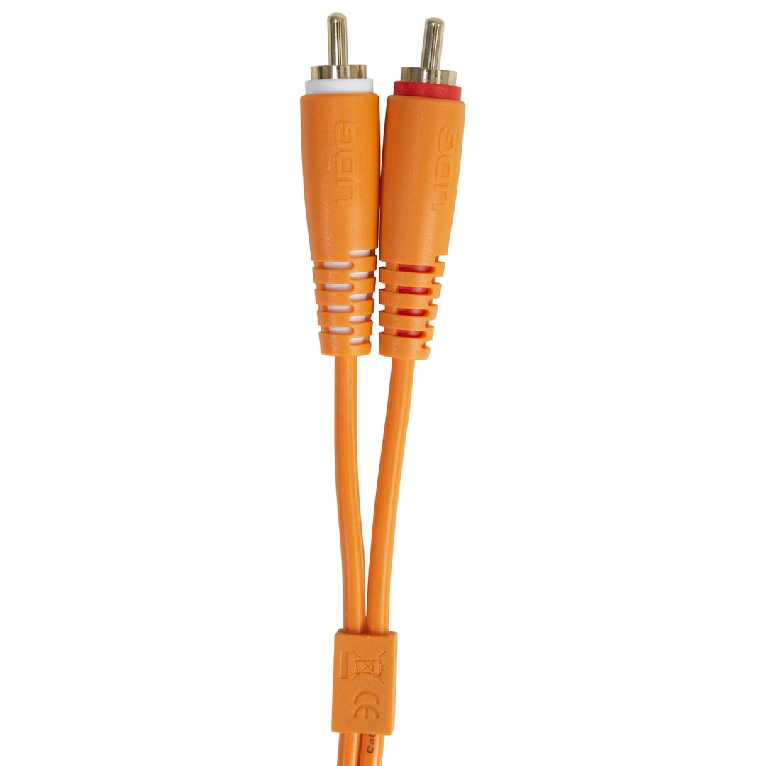 UDG Ultimate Audio Cable Set RCA Gerade-RCA Abgewinkelt Orange 3m