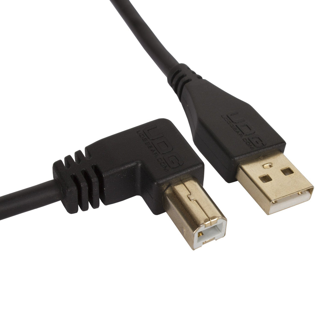 UDG Ultimate Audio Cable USB 2.0 A-B Schwarz Abgewinkelt 2m