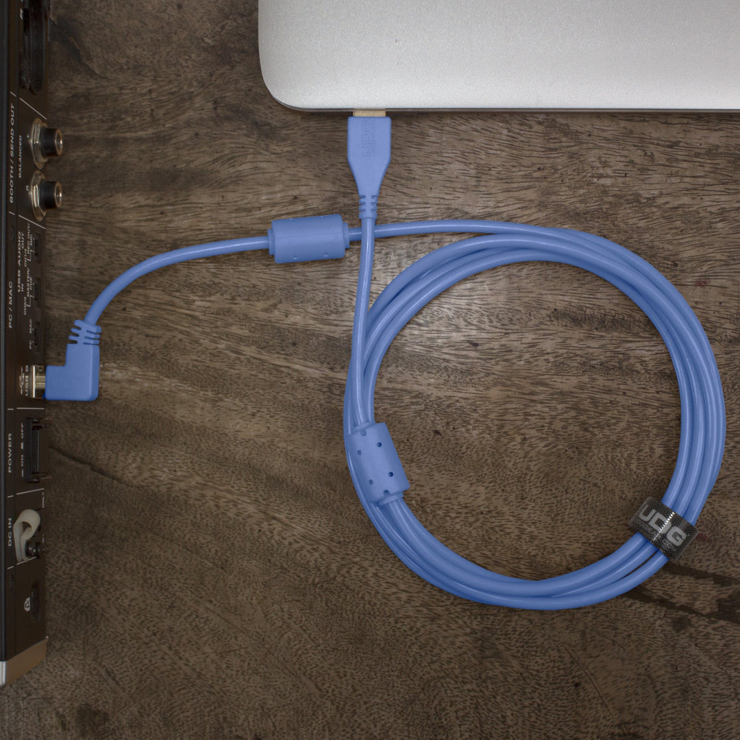 UDG Ultimate Audio Kabel USB 2.0 A-B Blau Winklig 3m