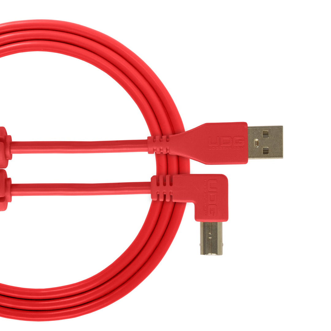 UDG Ultimate Audio Kabel USB 2.0 A-B Rot Winklig 3m