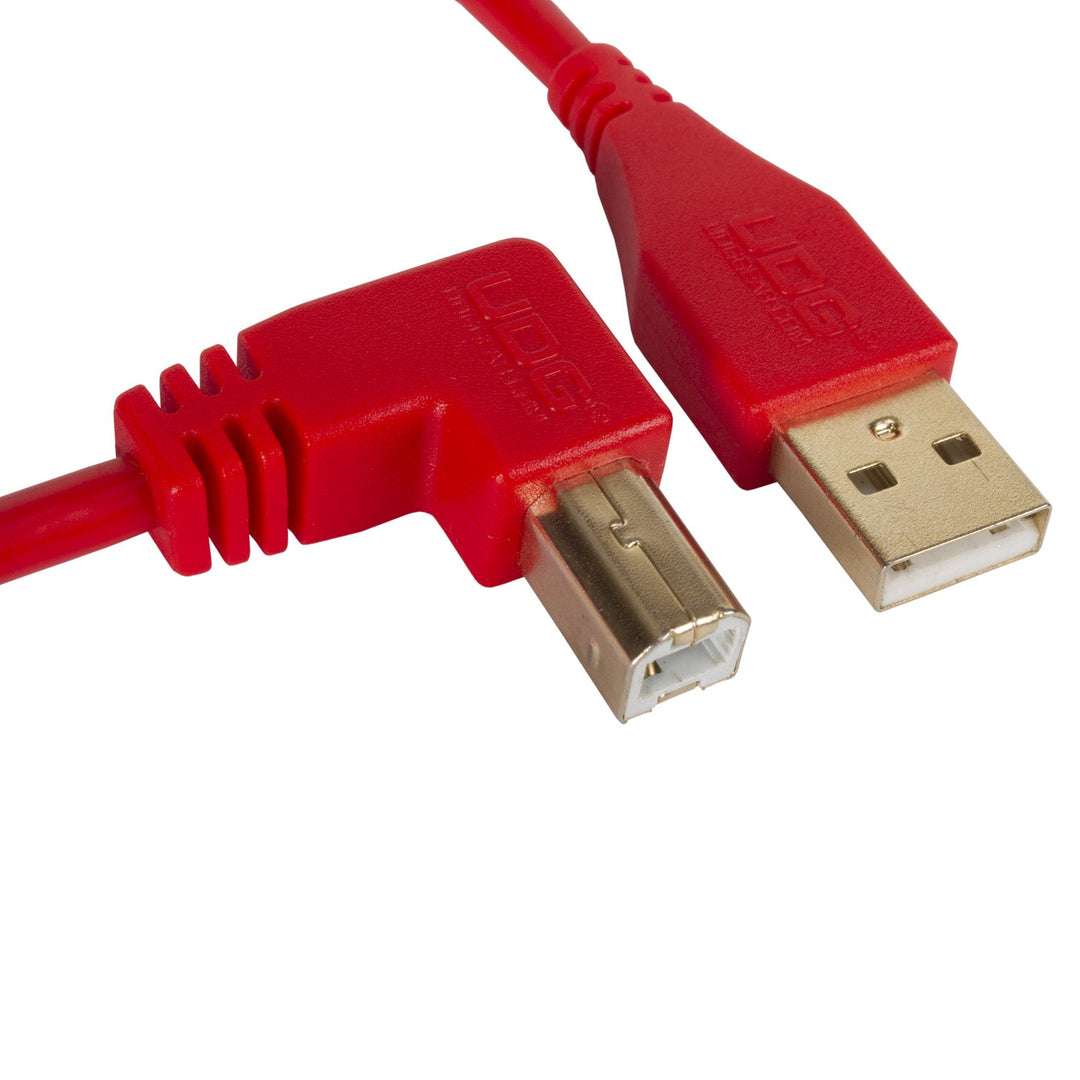 UDG Ultimate Audio Kabel USB 2.0 A-B Rot Winklig 2m