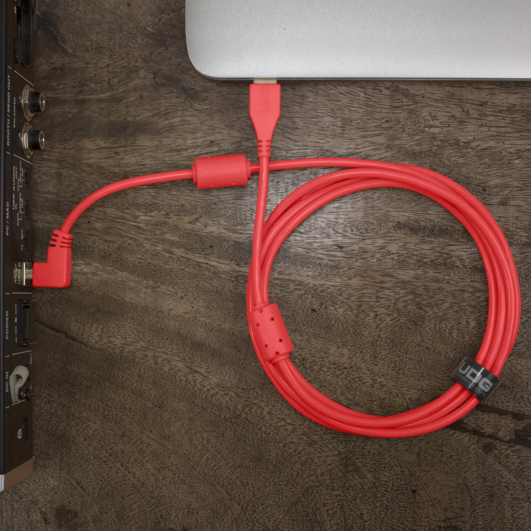 UDG Ultimate Audio Kabel USB 2.0 A-B Rot Winklig 1m