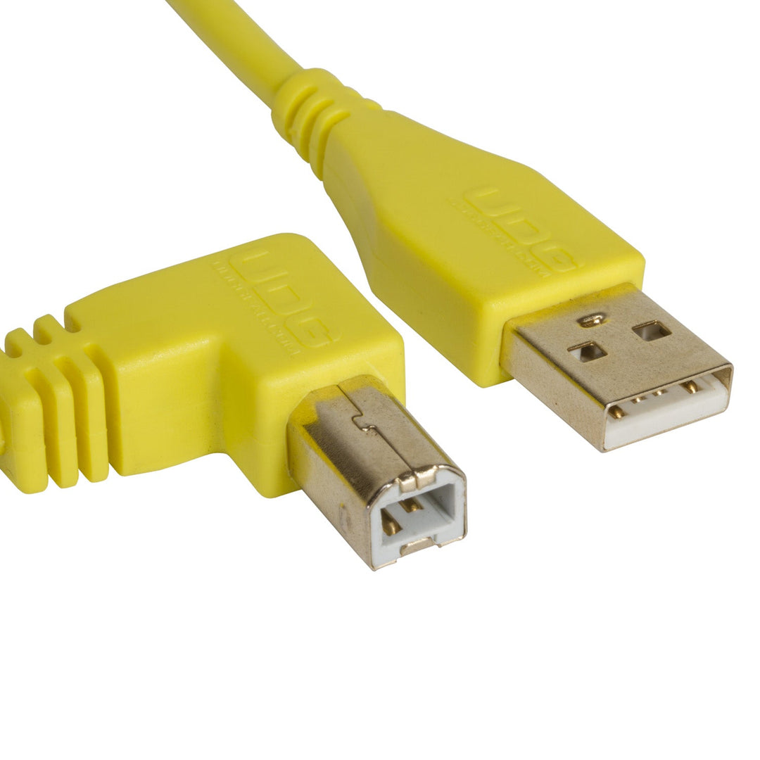 UDG Ultimate Audio Kabel USB 2.0 A-B Gelb Winklig 1m