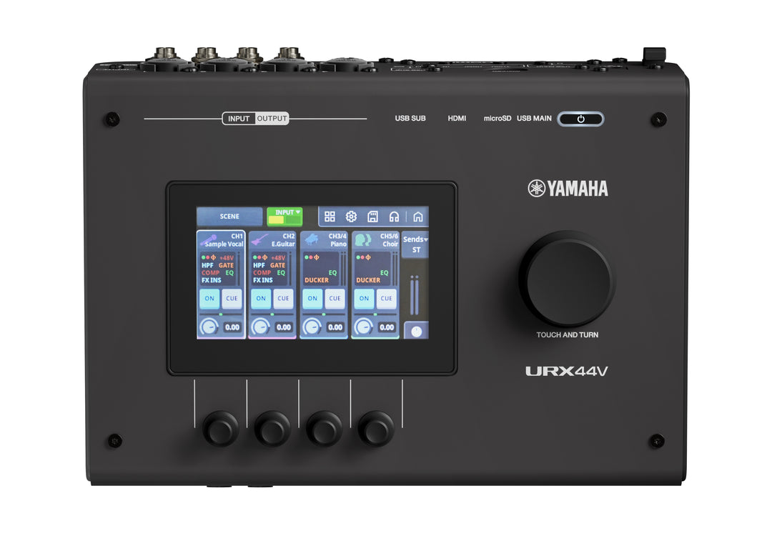 Yamaha URX44V USB-C Audio/Video Interface (Schwarz) - Video Version