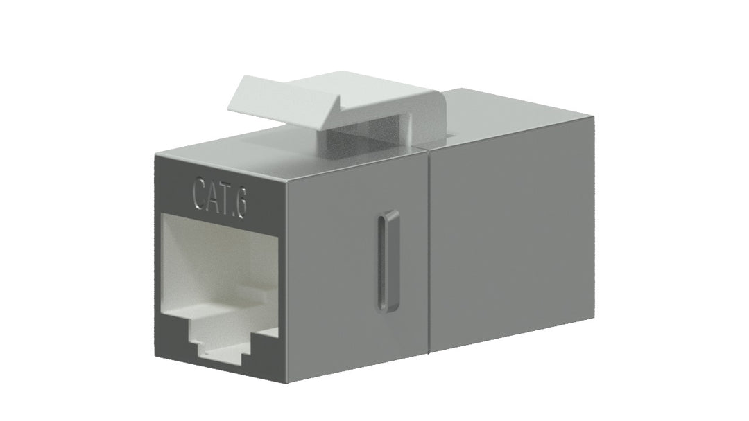 Keystone Adapter Cat6 RJ45 auf RJ45 geschirmt, Silber