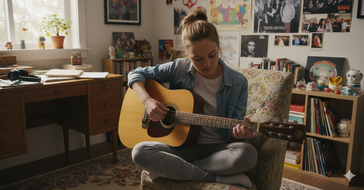 Grooveland Western-Gitarre mit Tonabnehmer