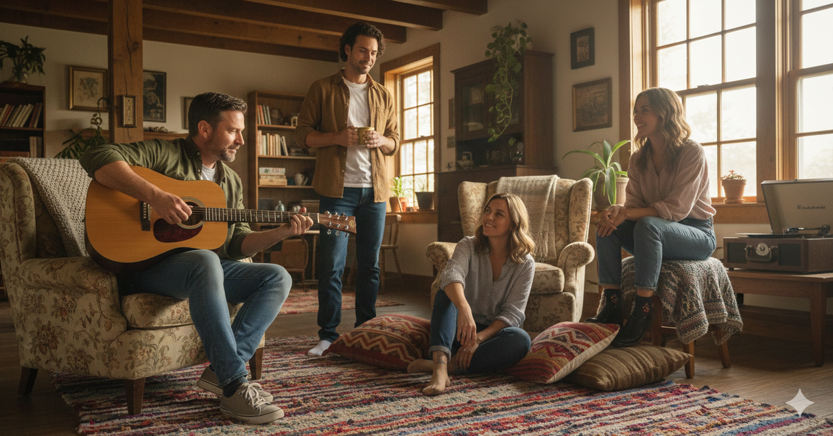 Grooveland Western-Gitarre mit Tonabnehmer