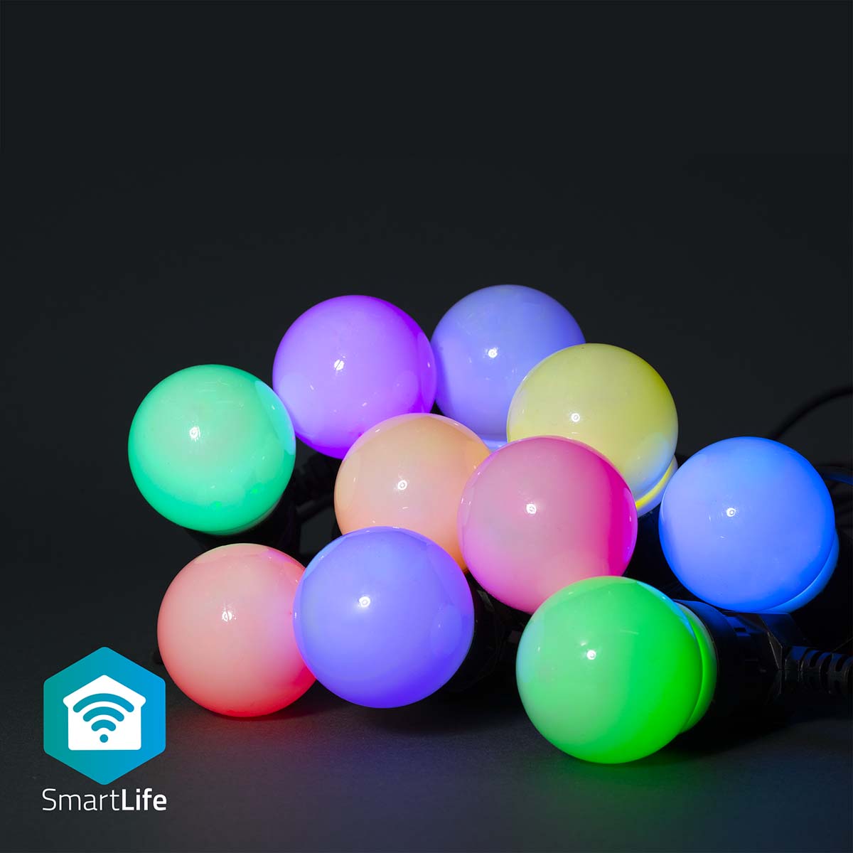 SmartLife Dekorative Lichterkette m. 10 Stk. LED Birnen