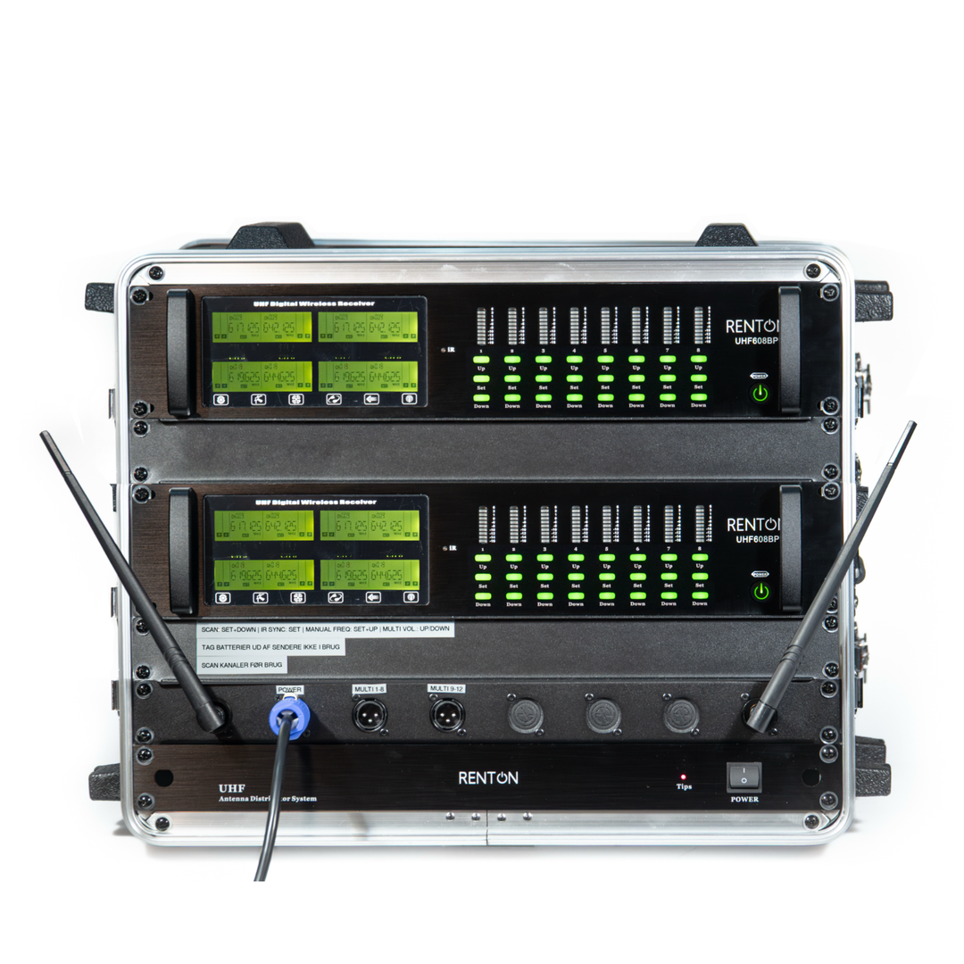 Renton Rack Trådløst Kombi System (8 Håndholdt + 8 Headset)