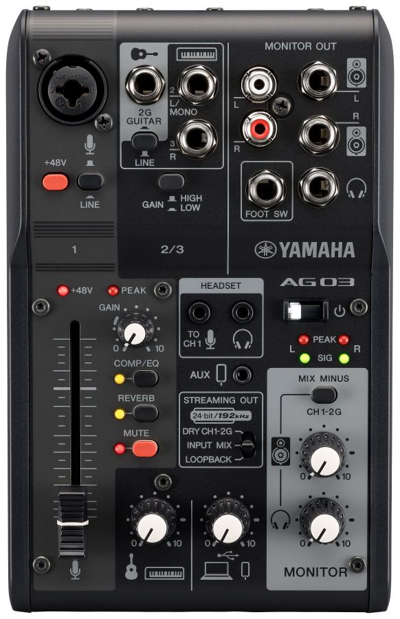 Yamaha AG03 MkII - Live Streaming Mixer (Schwarz)