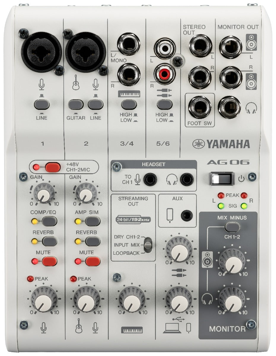 Yamaha AG06 MkII - Live Streaming Mixer (Weiß)