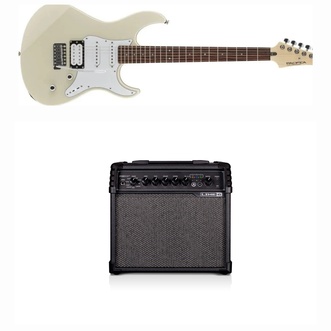 Yamaha Pacifica E-Gitarre GPA112V (Vintage White) Bundle