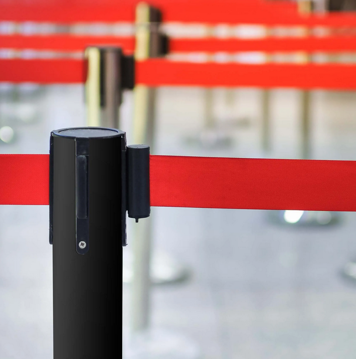 Absperrpfosten 2 Stück – Schwarz/Rot