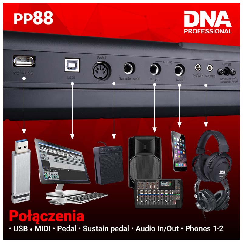 DNA PP-88 Digital Piano – 88-Tangenter Keyboard til Læring og Øvning