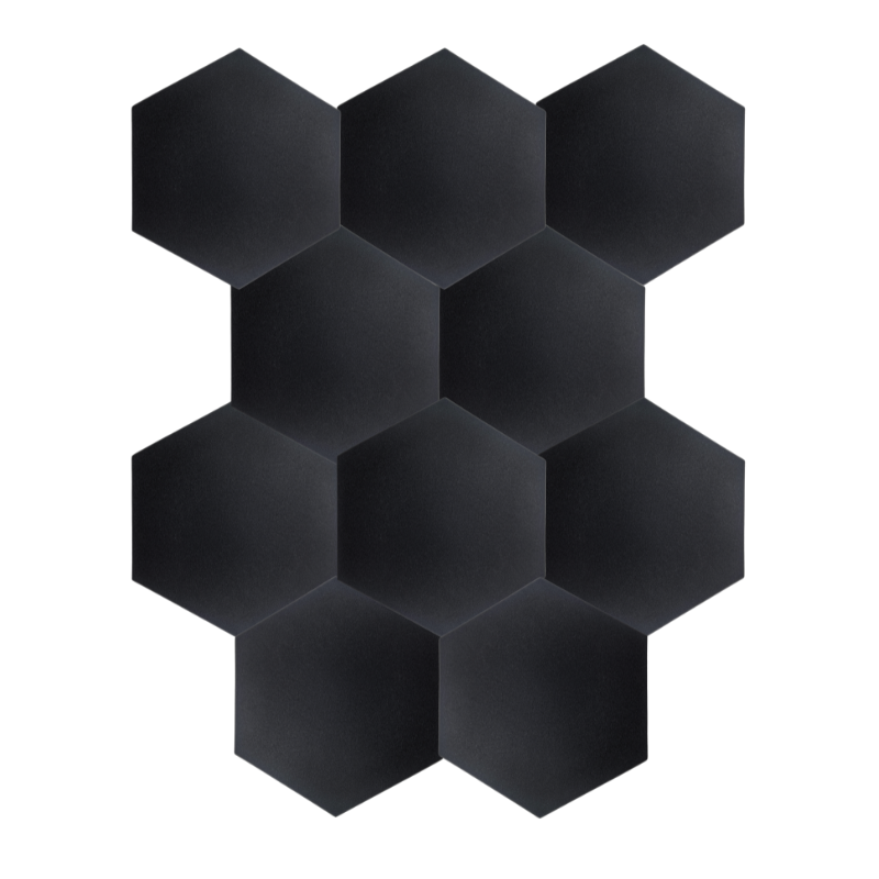 DNA AM3 BK Akustikpaneele 10 Stk Schwarz Hexagon