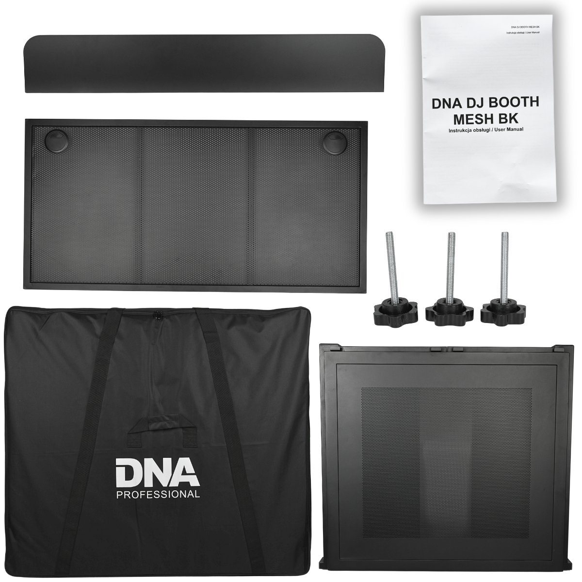 DNA DJ BOOTH MESH BK DJ-Stativtisch schwarzer Stahl