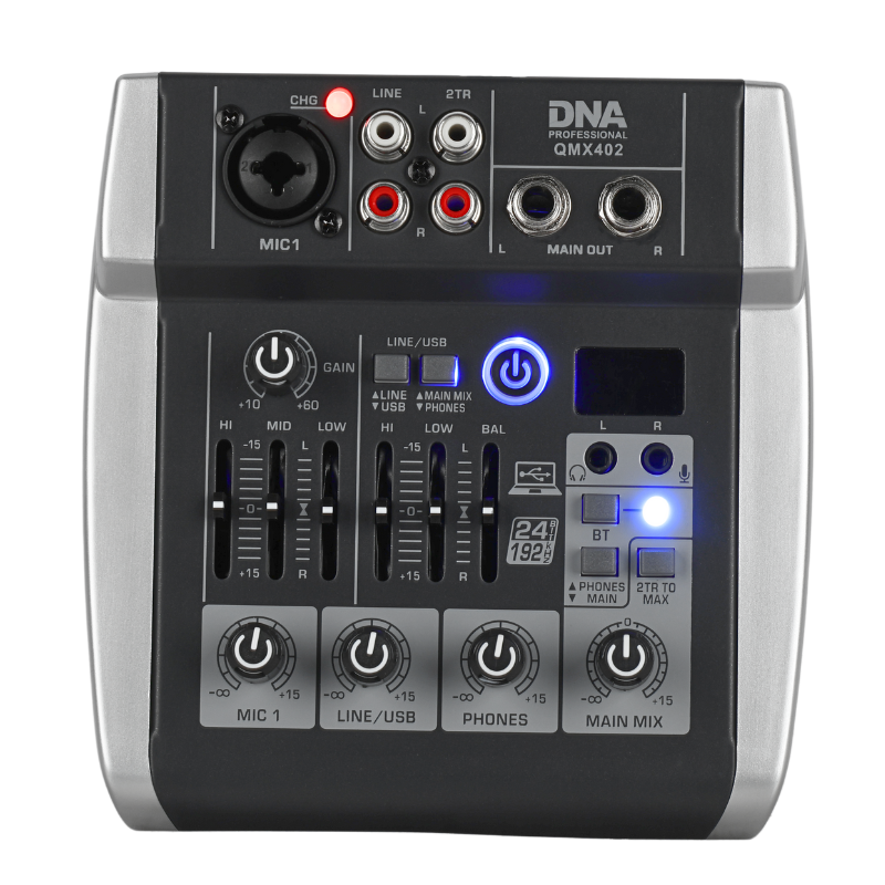 DNA QMX402 Audiomischer 3 Kanäle und Bluetooth