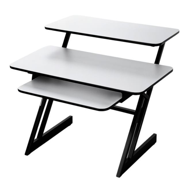 Studiotisch mit Regalen und Auszug für keyboard (120 cm)