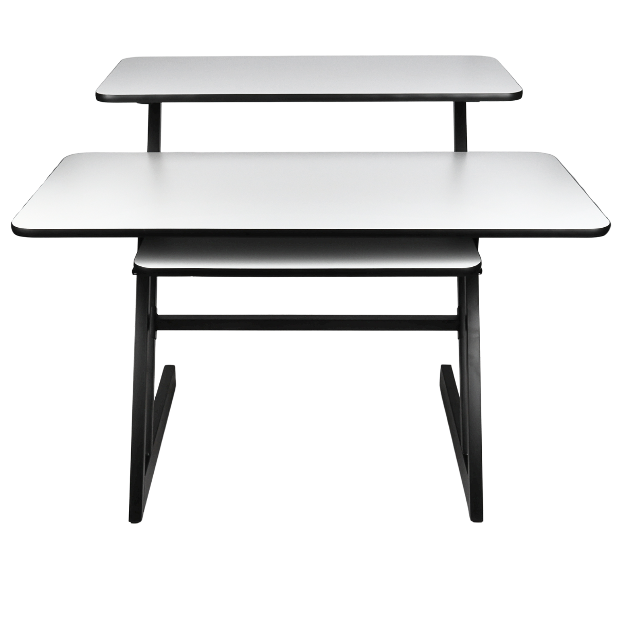 Studiotisch mit Regalen und Auszug für keyboard (120 cm)