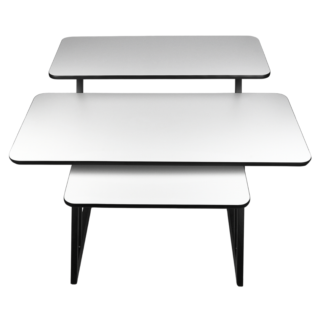 Studiotisch mit Regalen und Auszug für keyboard (120 cm)