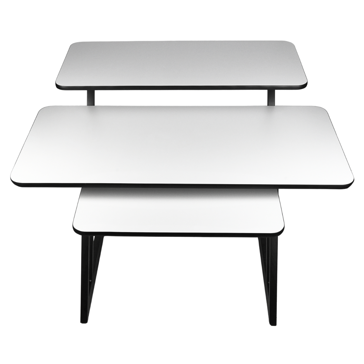 Studiotisch mit Regalen und Auszug für keyboard (120 cm)
