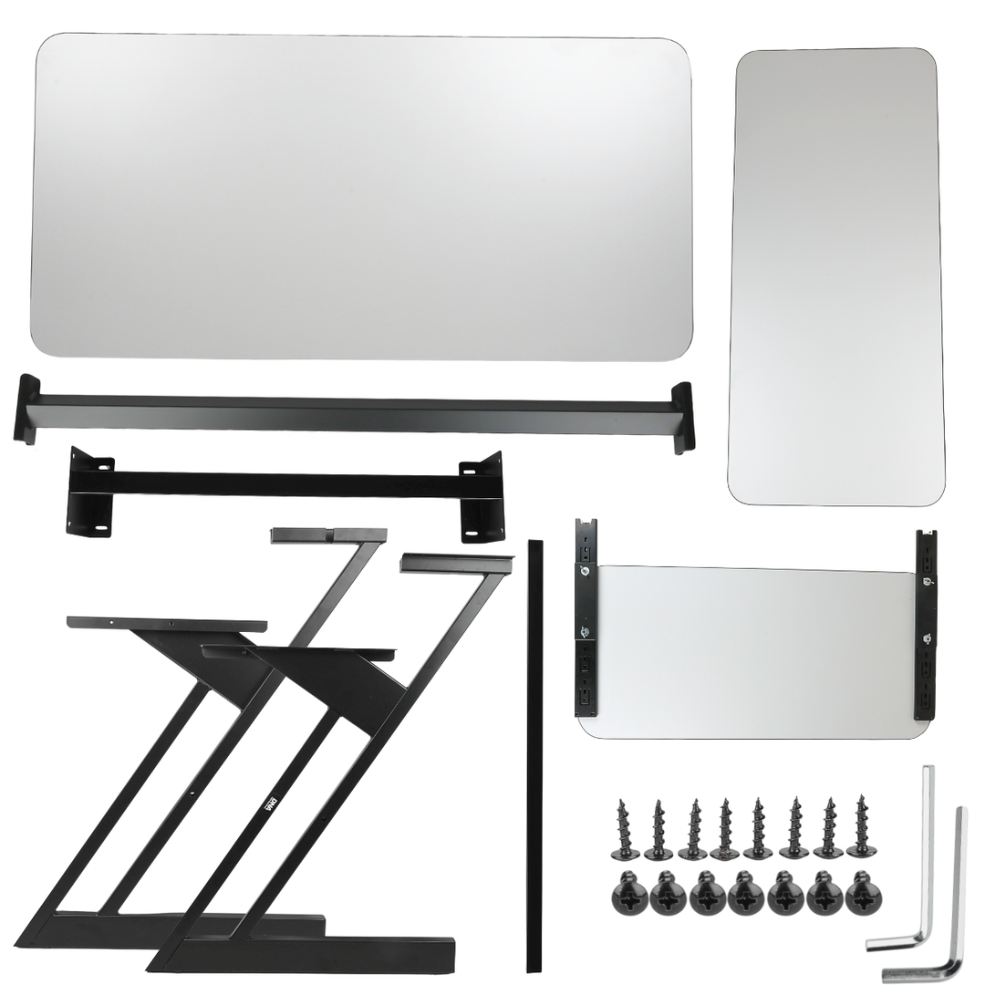 Studiotisch mit Regalen und Auszug für keyboard (120 cm)