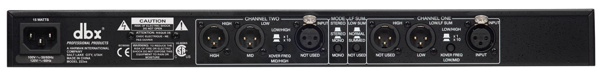 dbx 223XS Stereo 2-Way/Mono 3-Way Crossover