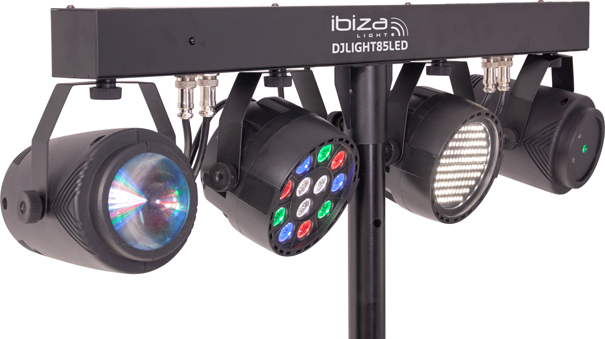 Ibiza LED Lichtleiste Mondblume, Laser und Strobe