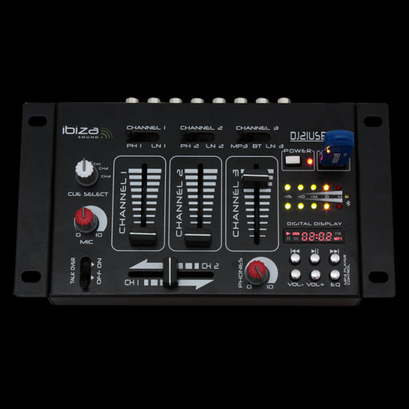 Ibiza DJ-Mixer mit Bluetooth & USB