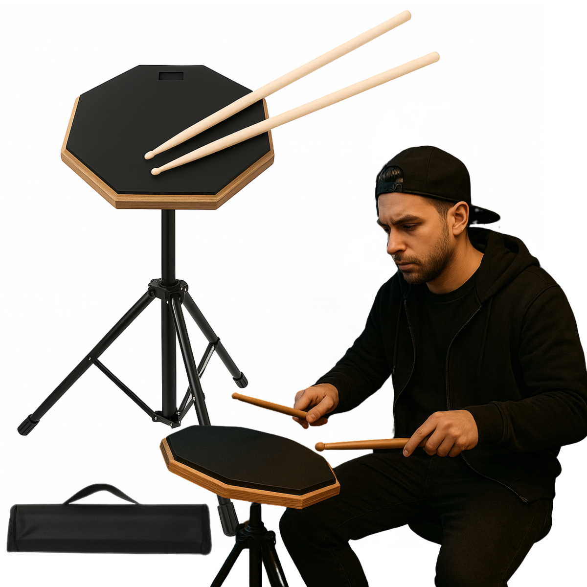 V-TONE PDS1 BK Schwarzes Übungstrommelpad