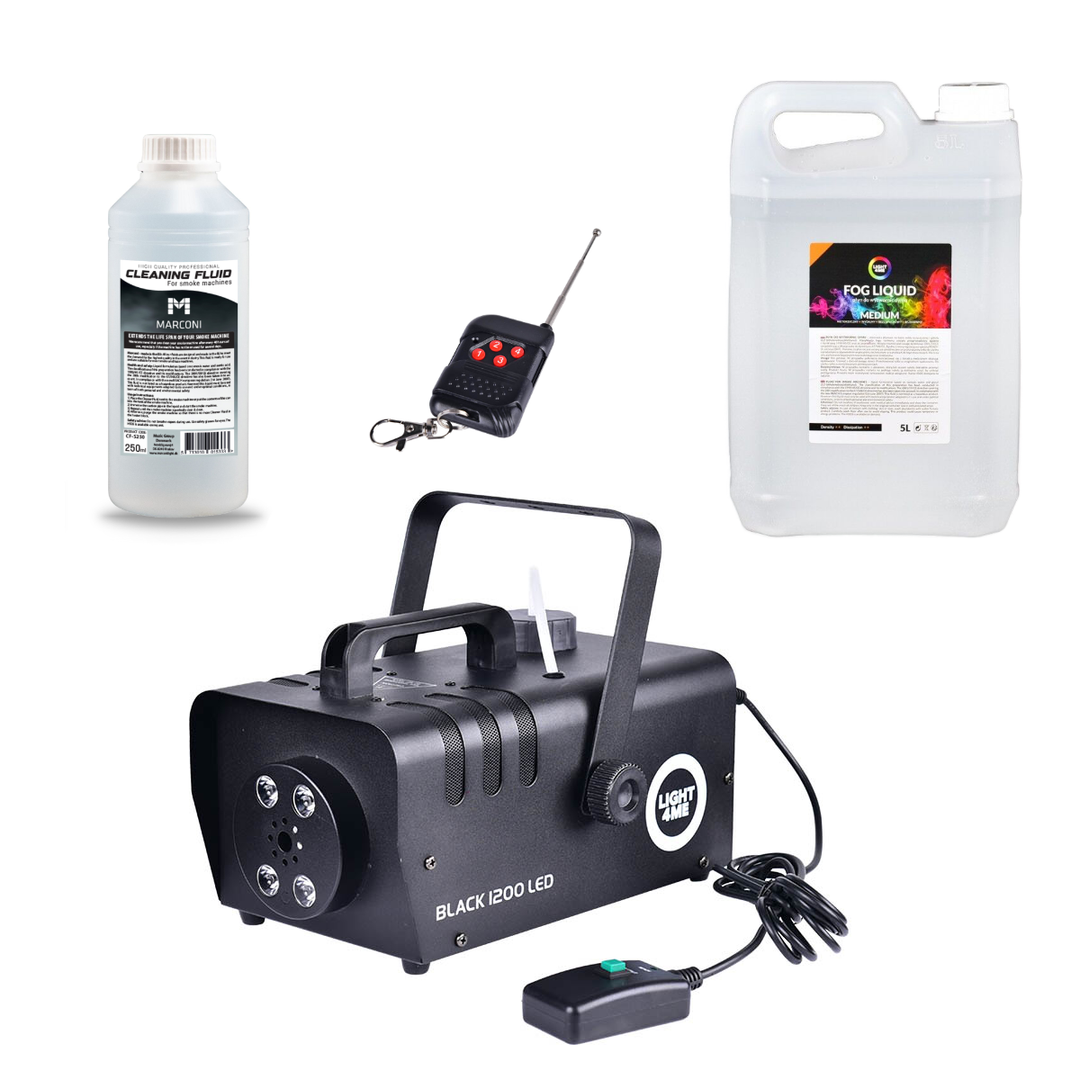 Light4Me Black 1200 LED Nebelmaschine Bundle