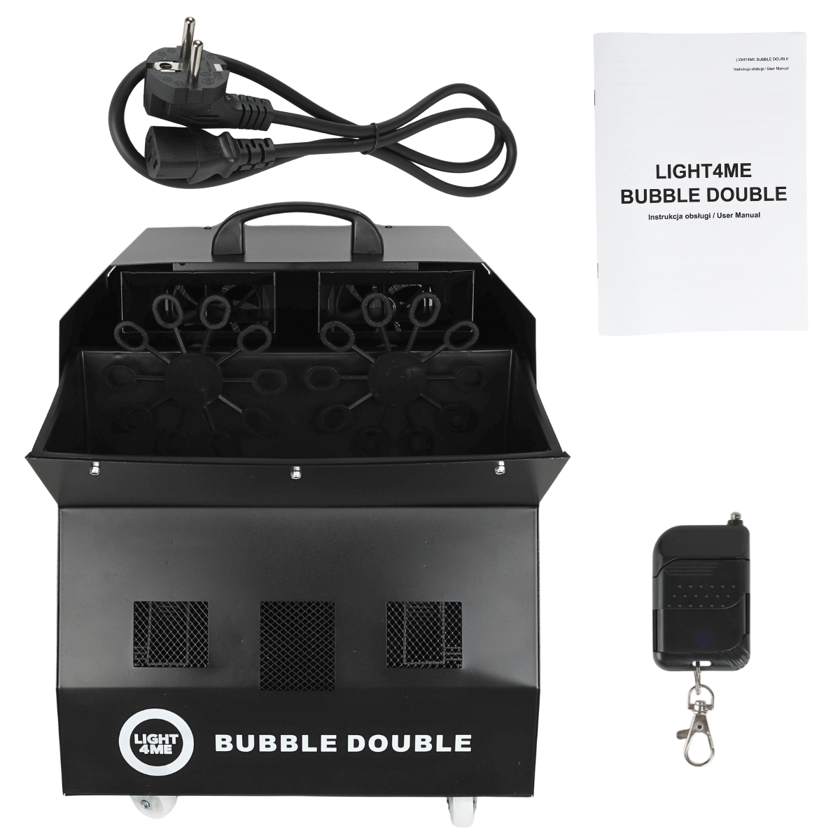 LIGHT4ME BUBBLE DOBBELT Seifenblasenmaschinen 300W schwarz