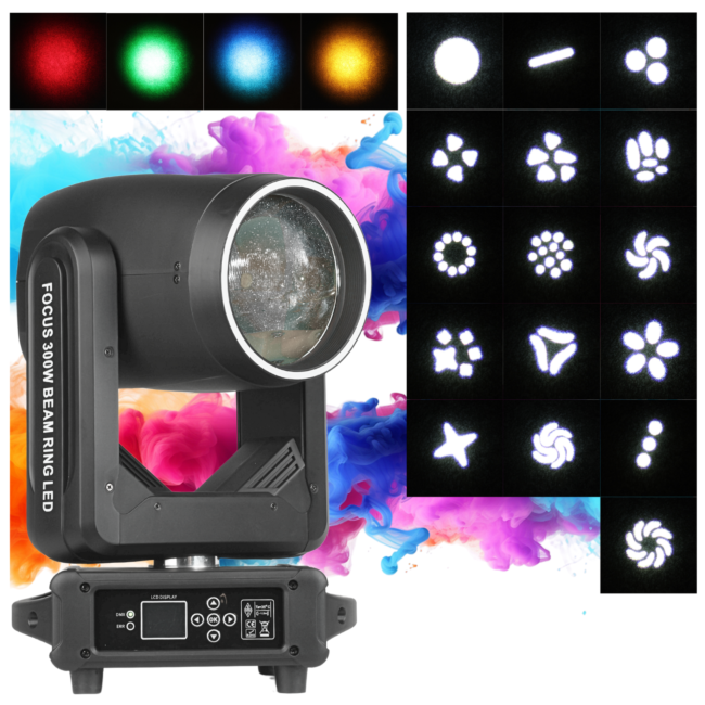 LIGHT4ME FOCUS 300W BEAM RING LED moving head