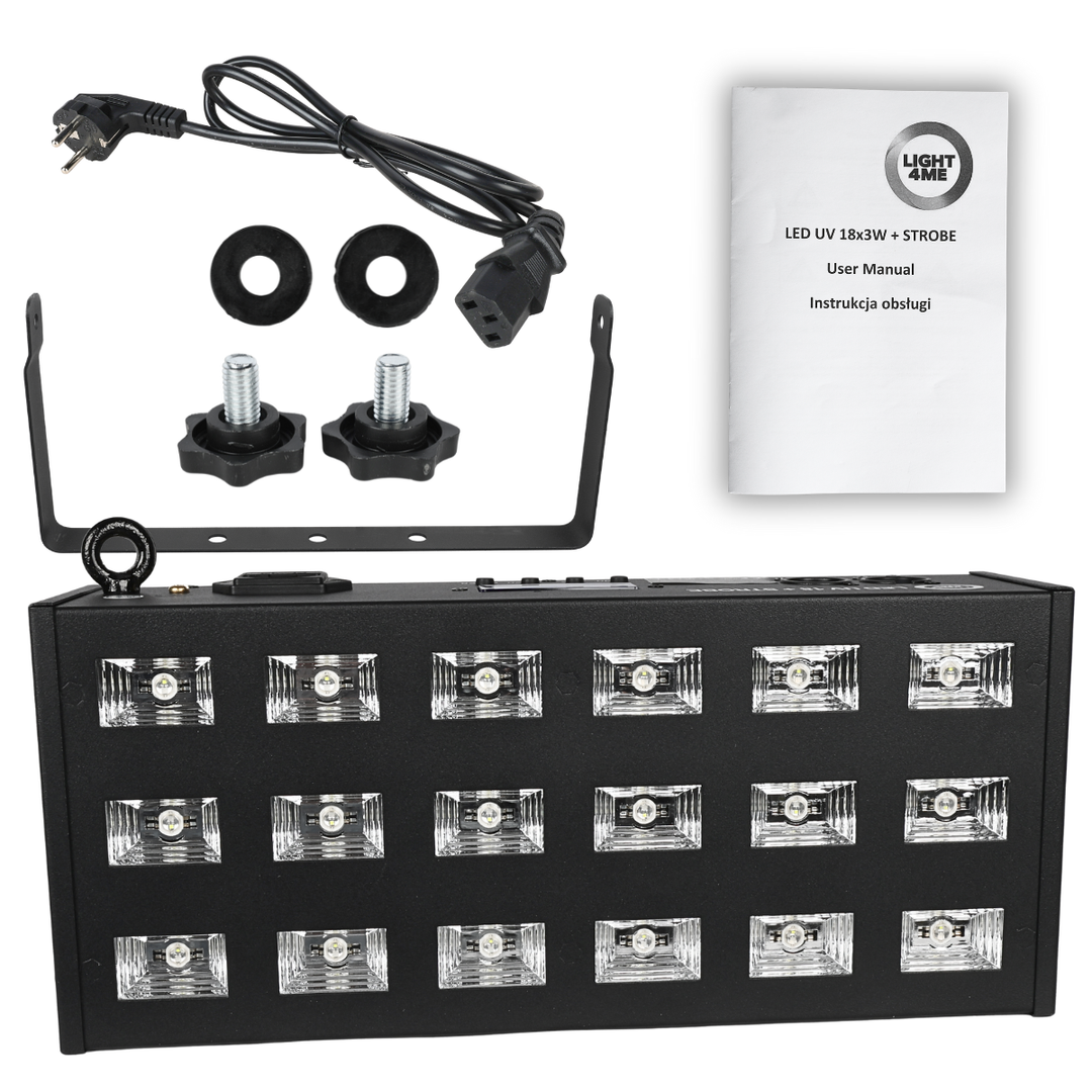 LIGHT4ME LED UV 18x3W Scheinwerfer + strobe DMX