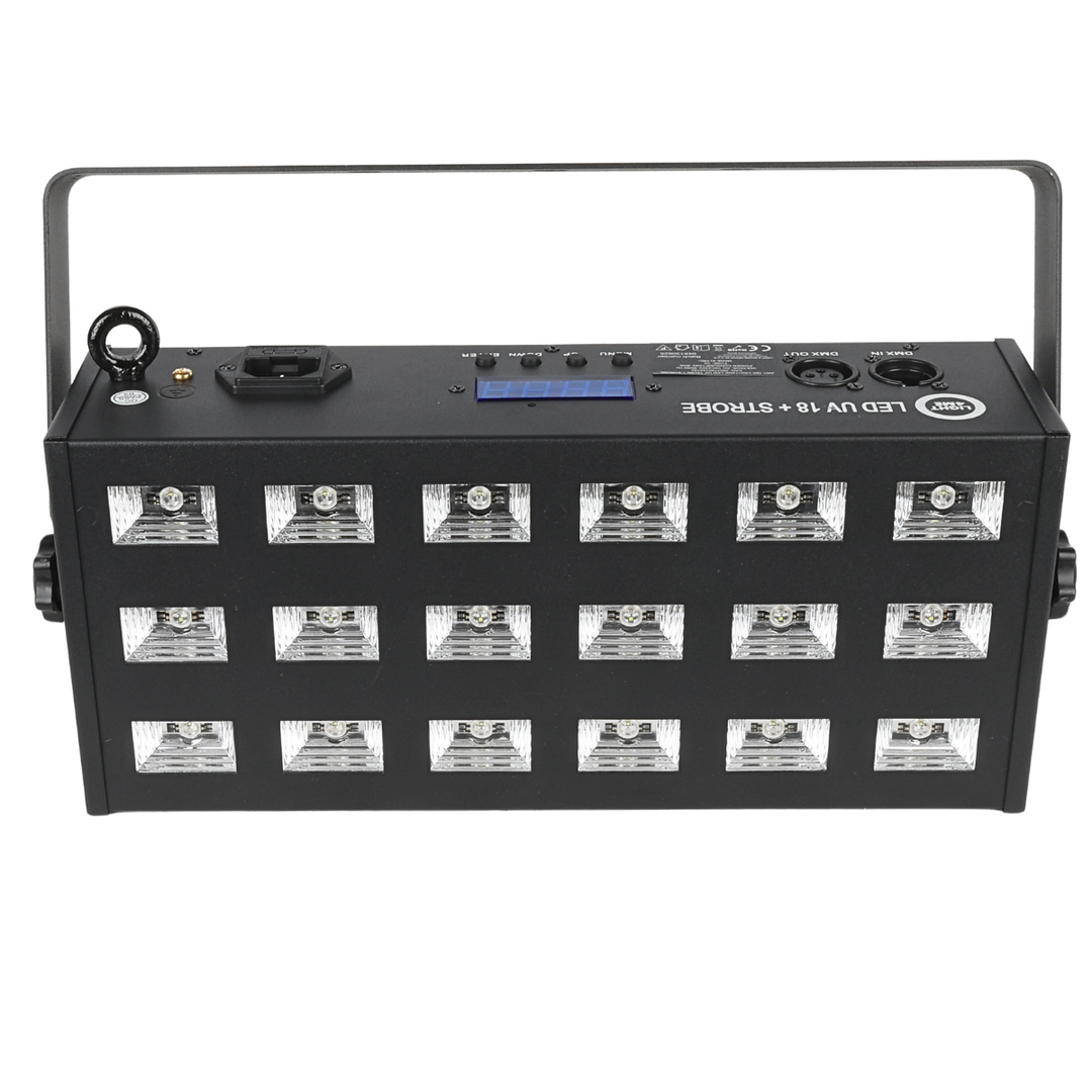 LIGHT4ME LED UV 18x3W Scheinwerfer + strobe DMX