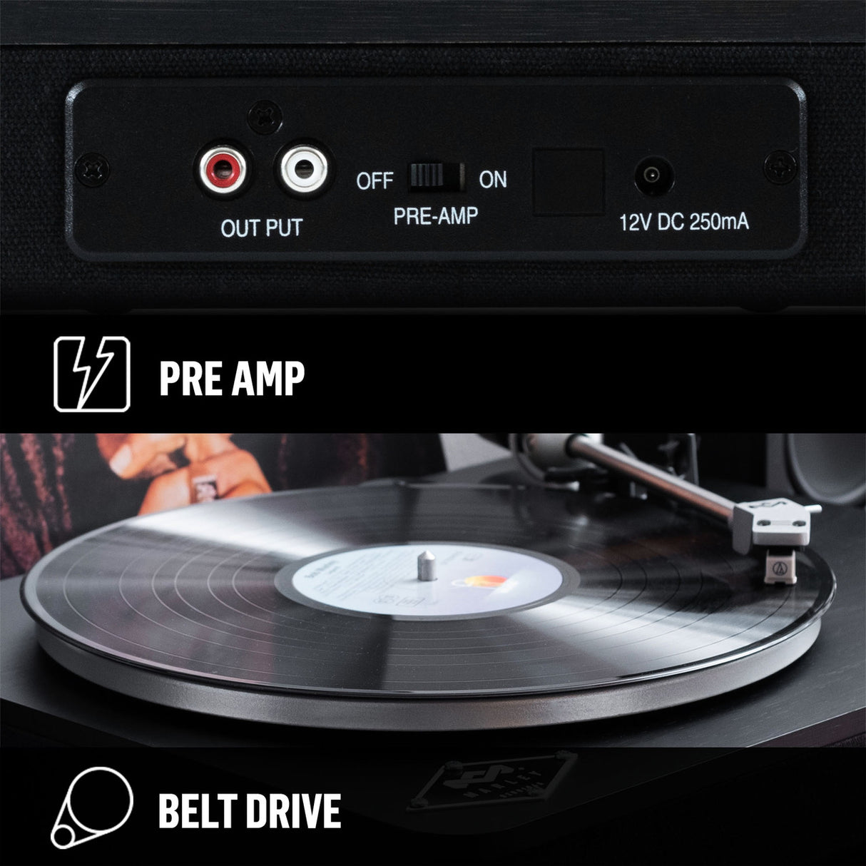 House of Marley Stir It Up Bluetooth Turntable (Black)