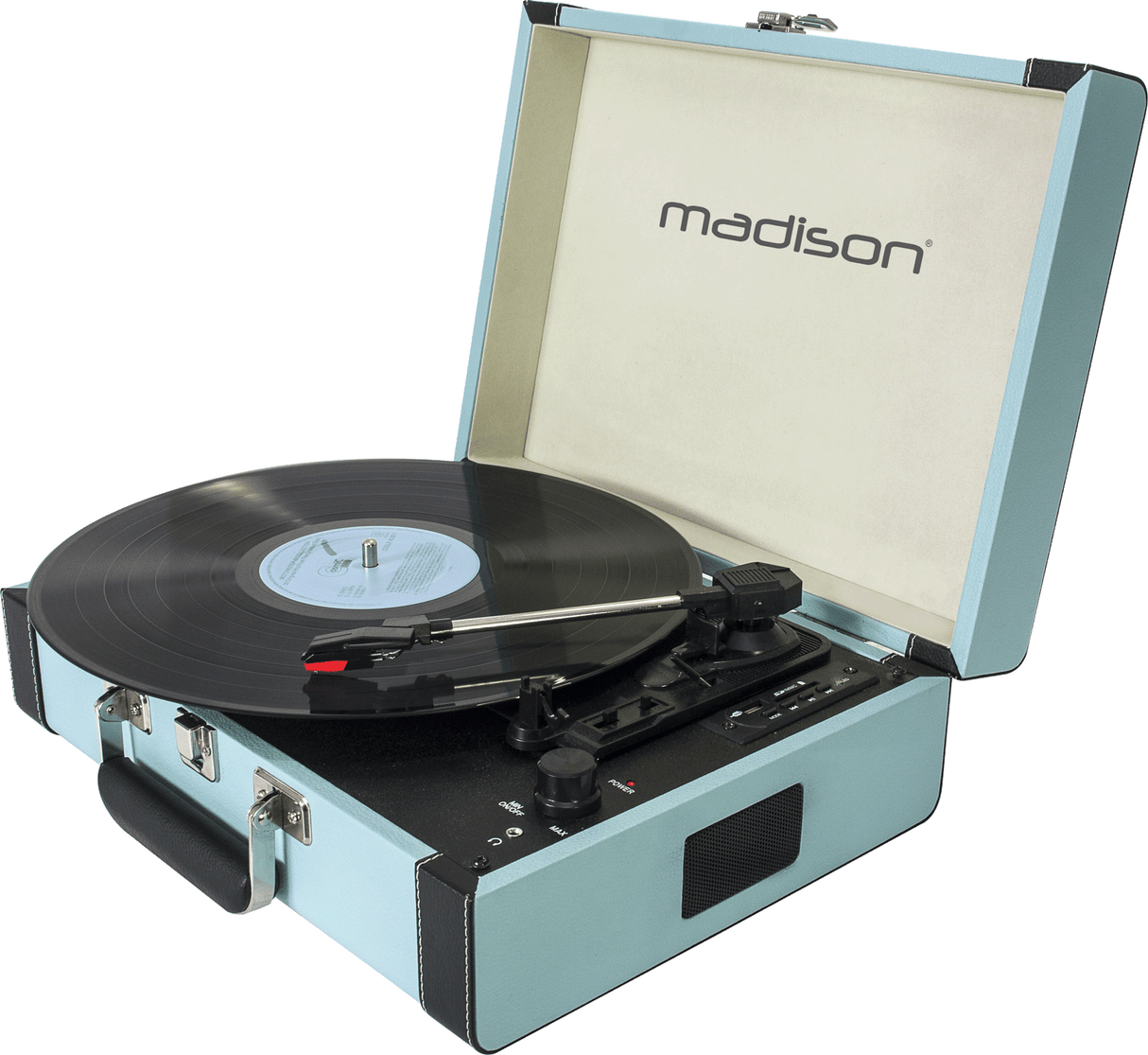 Madison Vintage Plattenspieler m. Bluetooth (Hellblau)