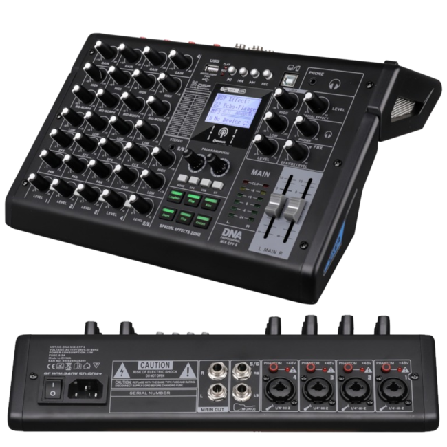 DNA MIX-EFF 6 Analog Mixer 6 Kanaler med Bluetooth, USB og DSP
